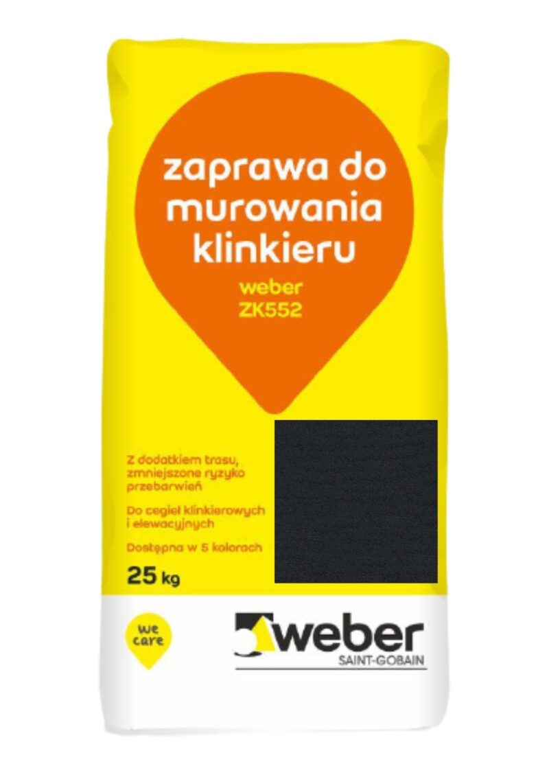 ZAPRAWA Z TRASEM DO MUROWANIA KLINKIERU WEBER ZK552 Z10 ANTRACYT 25kg