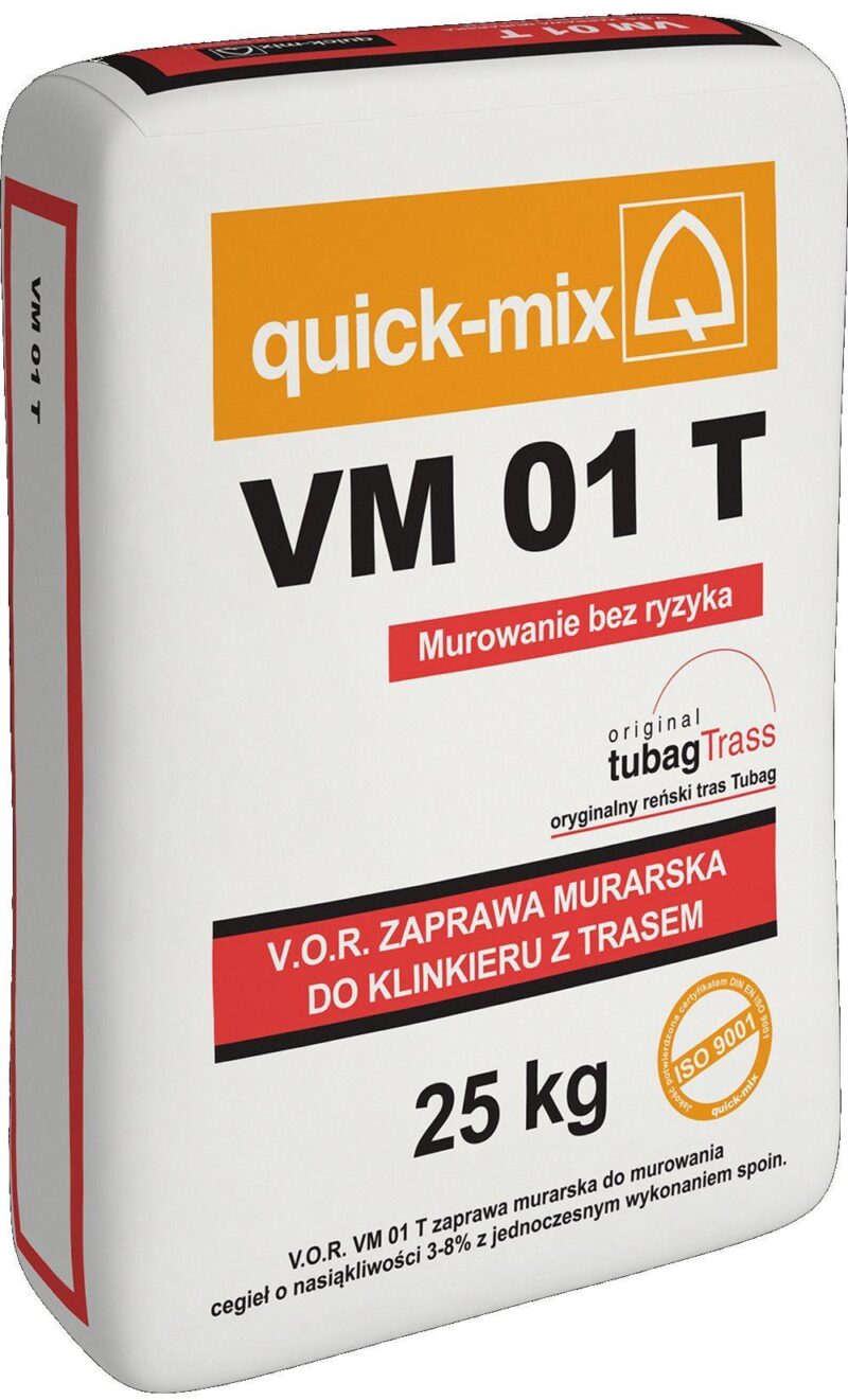 ZAPRAWA Z TRASEM DO MUROWANIA KLINKIERU QUICK-MIX VM01 T SZARA  25kg