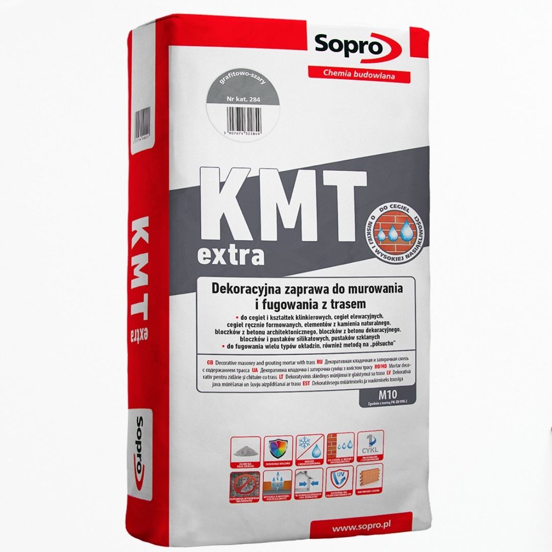 ZAPRAWAZ TRASEM DO MUROWNIA I FUGOWANIA KLINKIERU SOPRO KMT 288 EXTRA  SZARA 25kg