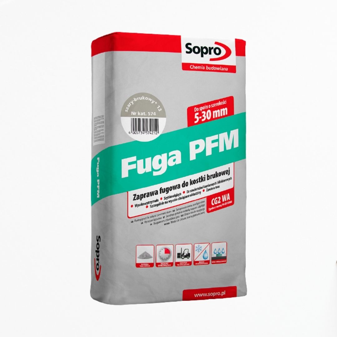 ZAPRAWA FUGOWA DO KOSTKI BRUKOWEJ SOPRO FUGA PFM 574 SZARA 25kg