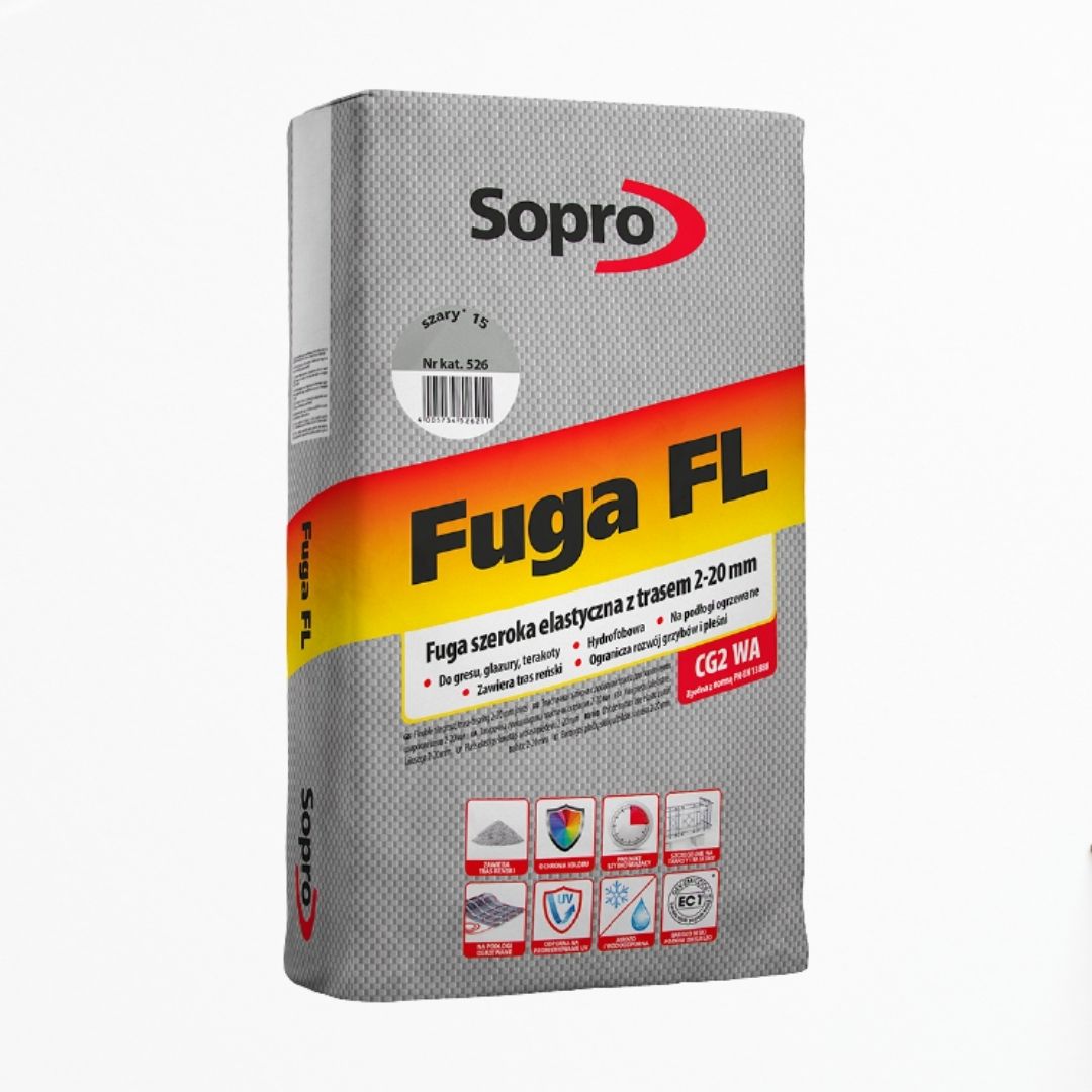 ELASTYCZNA ZAPRAWA DO FUGOWANIA SOPRO Z TRASEM  2-20mm FL14 BETONOWO-SZARA  25kg