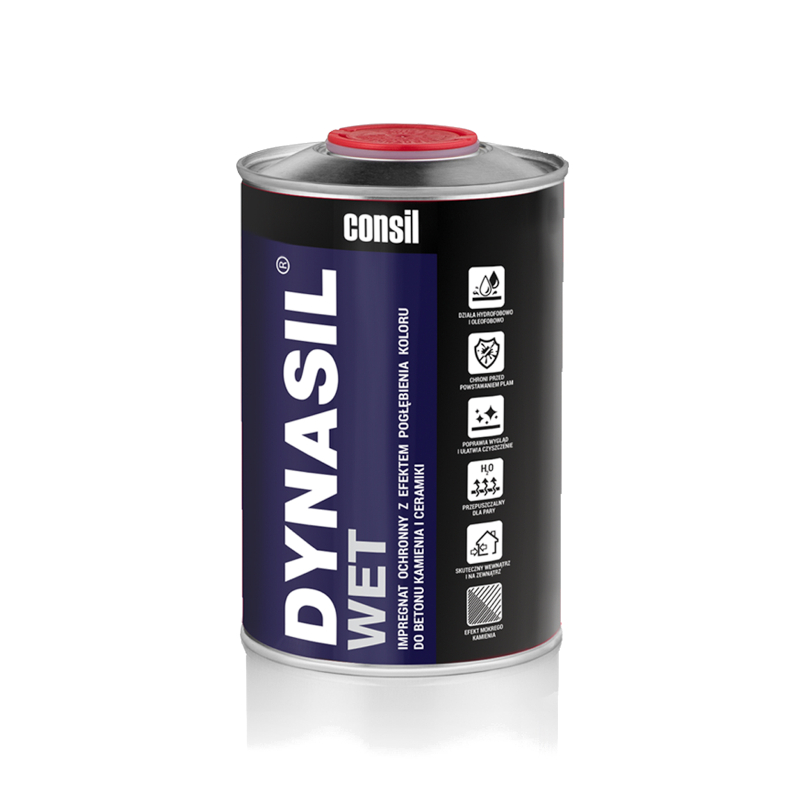 IMPREGNAT Z EFEKTEM WZMOCNIENIA KOLORU DO CERAMIKI, KAMIENIA, BETONU CONSIL DYNASIL WET 1L